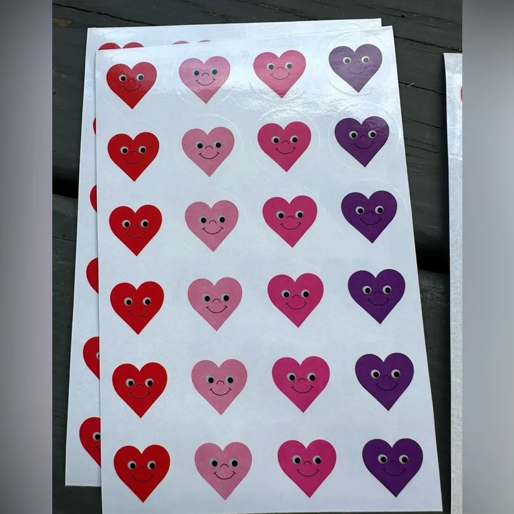 Colorful Hearts, Bunny’s, Flower Pots, and Snowman Sticker Set- New! Unused! - Picture 5 of 9